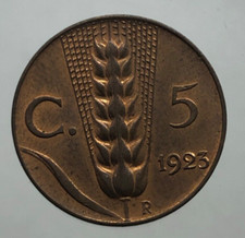 5 Centesimi Spiga 1923 FDC