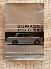 RICAMBI ALFA ROMEO 1750 BERLINA LIBRETTO USO E MANUTENZIONE 09/1969 USATO ITA