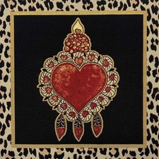 Pannello Gobelin Sacro Cuore Piume Lurex 45x45 Cm 7367