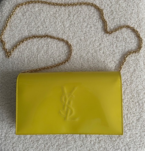 Pochette cuir citron yves - cuir,