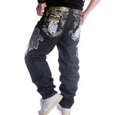 Jeans uomo denim nero W30-46