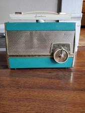 Rara radio Scantenna a transistor Philco vintage anni 60 bluastra/verde FUNZIONANTE!