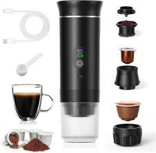 Macchina per Caffè Espresso Portatile Elettrica Wireless Polvere e Cialde 3 in 1