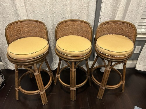 Sgabello bar vintage rattan - vintage,