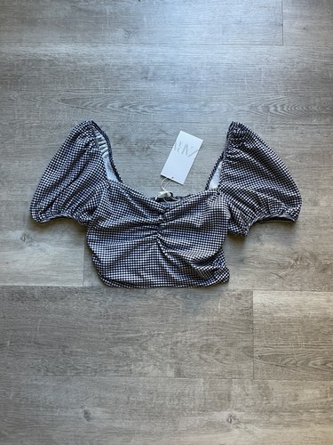 Top zara gingham con - maniche, a