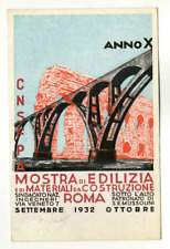 Cartolina Mostra di edilizia e materiali da costruzione Roma 1932 CNSFPA