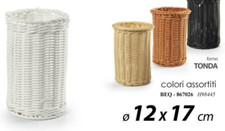 CESTINO CESTO CONTENITORE PORTA GRISSINI PUB PIZZERIA STILE VIMINI PVC h17*12 CM