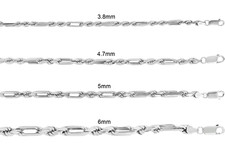 Collana catena Figarope Milano argento sterling 925 uomo donna rodiata