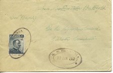 ITALIA - REGIA MARINA - NAVE CALABRIA - RARA BUSTA ANNULLI A DATARIO IN INGLESE