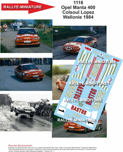 Decals ref 1116 opel - 1/18,