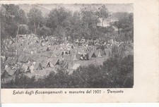 A3522) DEMONTE, CUNEO, ACCAMPAMENTI DELLE MANOVRE DEL 1907.
