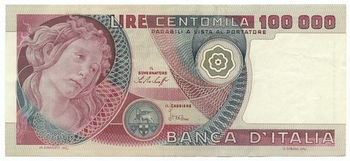 100000 lire banca - banca, d'italia
