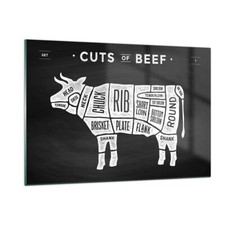 Quadro su Vetro 120x80cm Vacca