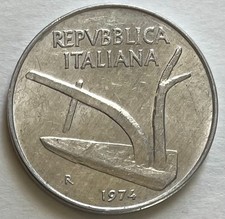 Italy 10 Lire minted 1974 -