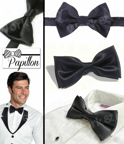 Papillon raso nero - raso,
