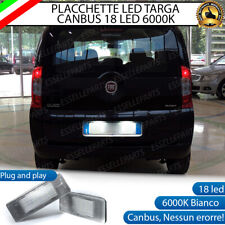 PLACCHETTE LED LUCI TARGA 18 LED FIAT QUBO fino al 05/2016 6000K BIANCO CANBUS