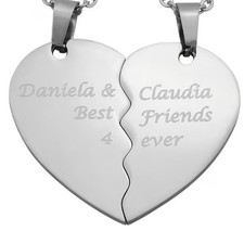 Collana cuore spezzato personalizzabile con nome ad incisione idea regalo