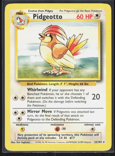 Pidgeotto 102 raro set - raro,