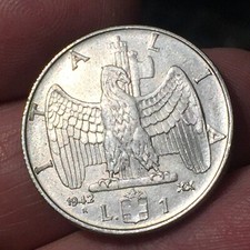 Moneta Italia 1 Lira 1942  Vittorio Emanuele III