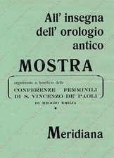 Mostra All’insegna orologio antico Meridiana S. Vincenzo Reggio Emilia volantino