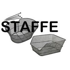 (Con Staffe) Cestino Posteriore+ Cestino Anteriore Nero Bici City Bike-Olanda-Mt