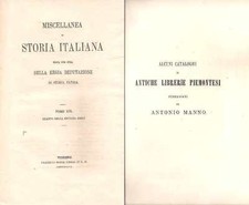 CATALOGHI ANTICHE LIBRERIE PIEMONTESI MANNO DEPUTAZIONE STORIA PATRIA 1880