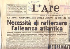 L'ARENA N. 293  -12/12/1956- NATO-RAFFORZARE ALLEANZA ATLANTICA - M8