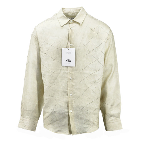 Zara camicia uomo beige - zara,