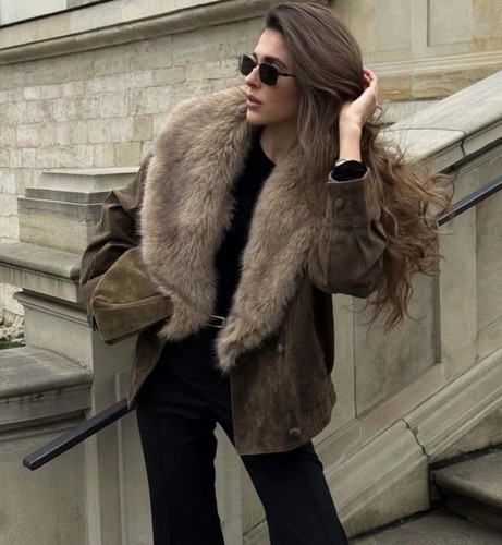 Bomber zara 100 camoscio - bomber, con