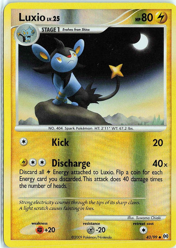Carta pokemon luxio 99 - pokemon,