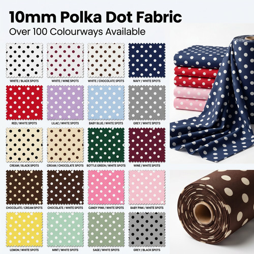 Tessuto crepe jersey pois 10mm - tessuto,