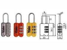 LUCCHETTO AD ARCO A COMBINAZIONE DA VIAGGIO PER VALIGE P2- - mm.23 rosso (YP2...