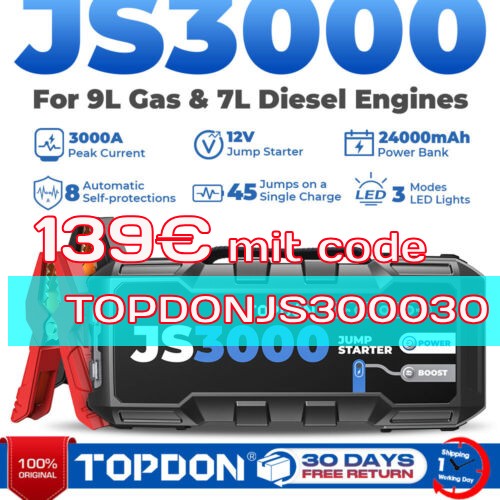 Topdon js3000 3000a - js3000, avviamento