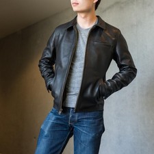 Giacca in pelle nera per uomo