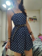 vestito abito color  jeans scuro a pois TU⚪? 