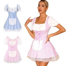 Costume cosplay donna Miss Muffet anime Lolita cameriera abiti a quadri clubwear
