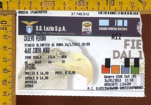 Biglietto calcio lazio chievo - biglietto,