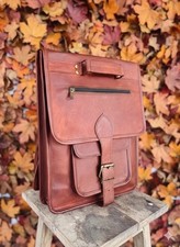 Zaino borsa in pelle marrone