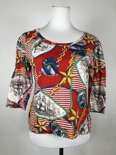 BYBLOS MAGLIA DONNA TG. 44 WOMAN CASUAL VINTAGE T-SHIRT TOP COTONE