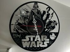 Orologio da parete in vinile handmade - star wars - appeso solo 1 volta per foto