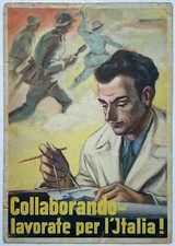 RSI COLLABORANDO LAVORATE… CARTOLINA VIAGGIATA STALAG XIB CAMPO CONCENTRAMENTO