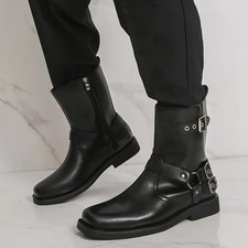 Stivali alti uomo punta tonda