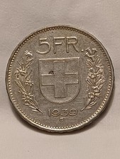 5 FRANCHI SVIZZERA ARGENTO