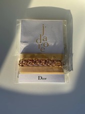 Cintura Dior in metallo dorato con nastro d'oro Collana