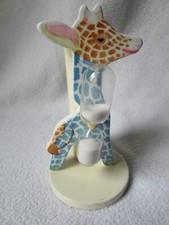 Sevi Italy Alto Adige Porta Spazzolino Bambini Clessidra Giraffa Legno Dipinto 3min.