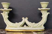 Candelabro in porcellana Capodimonte-Fiori, Portacandele Vintage anni '50