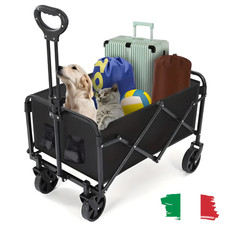 Carrello Da Giardino Salvaspazio Pieghevole Spiaggia Campeggio Trasporto Oggetti