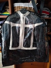 giacca moto donna pelle Spike nero e bianco