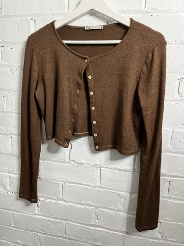 Cardigan zara marrone - cardigan,