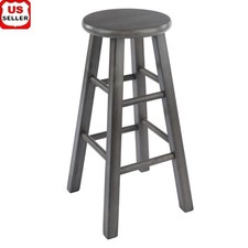 Rustic Gray Counter Stool Solid Wood High Stability Farmhouse Indoor Furniture